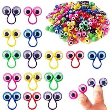 50 Pezzi Giocattoli da Dito, Pupazzi da Dito con Occhi, Giochi per Feste di Compleanno e Halloween, Regali per Feste per Bambini (Colorati)