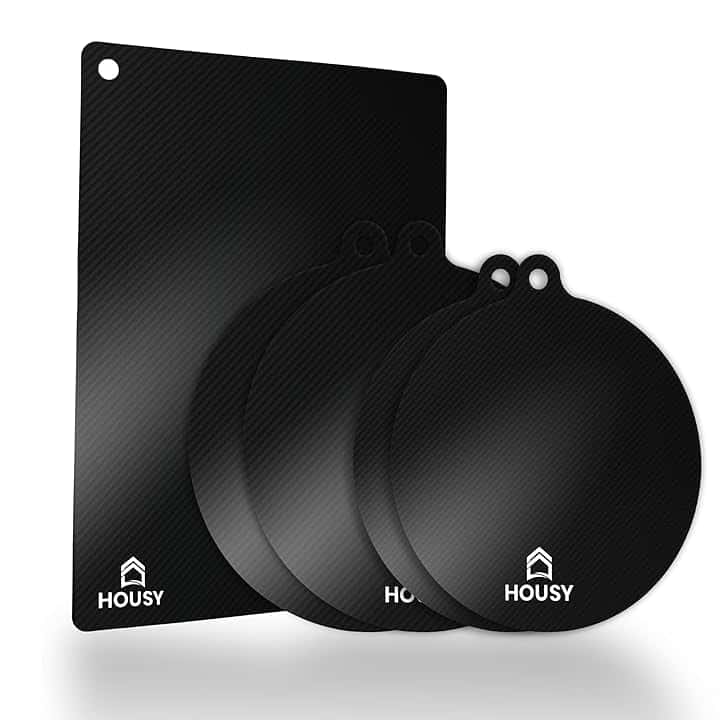 HOUSY Protezione Piano Induzione Antigraffio e Resistente al Calore - Set Tappetini Sottopentola e Copri Piano Induzione in Fibra di Vetro Lavabile e Sicura per la Cucina (5 Pezzi)