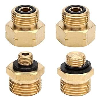 Adattatore bombola gas Set di 4 pezzi di kit europeo adattatori bombole gas adattatori per bombole del gas Realizzato in ottone per collegare i regolatori di pressione alle bombole di gas straniere