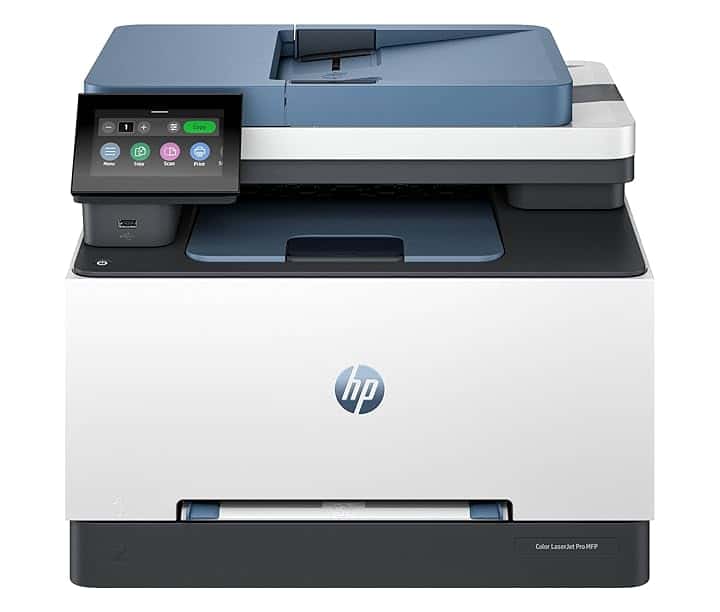 HP Color LaserJet Pro 3302fdw 499Q8F, Stampante Multifunzione A4, Stampa Fronte e Retro Automatico, 25 ppm B/N e a Colori, USB, Wi-Fi, Ethernet, Fax, Copia, Scansiona, ADF da 50 Fogli, Smart, Blu Blue Angel
