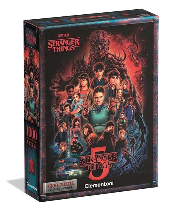 Clementoni – Stranger Things Puzzle 1000 Pezzi Stagione 5, Battaglia Finale a Hawkins, Poster Incluso, Celebration Collection, 70x50 cm, Made in Italy, 37096