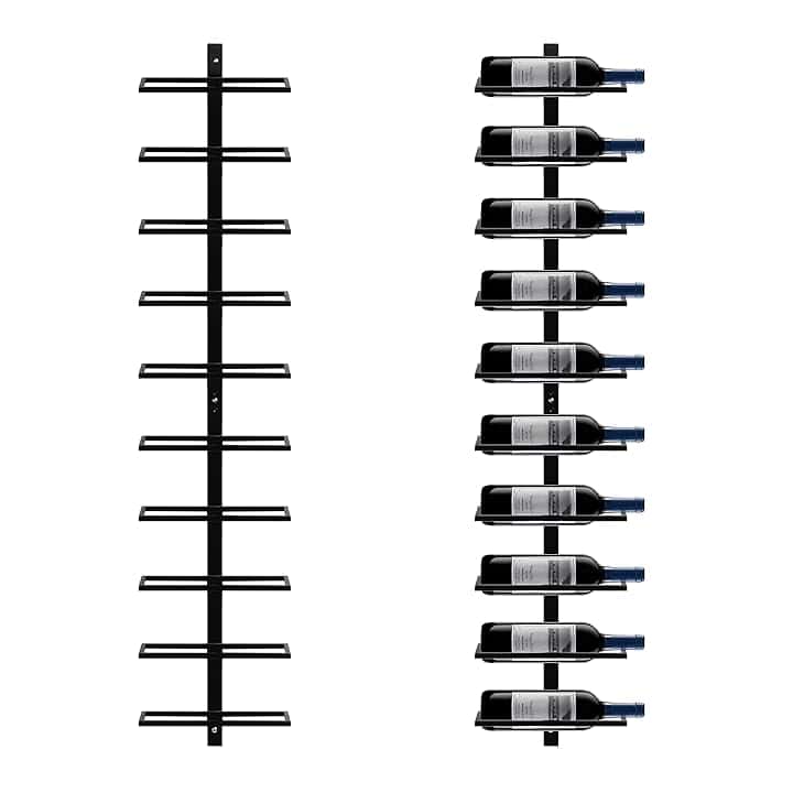 Yaheetech Portabottiglie da Parete per 10 Bottiglie Porta Bottiglie di Vino in Metallo 126 cm Scaffale Vini Supporto Bottiglie Cucina Bar