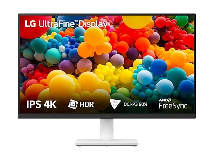 LG 27US500 Monitor 27" 4K, IPS, 3840x2160, HDR 10, DCI-P3 90%, 60Hz, 5ms (GtG), FreeSync, HDMI 2.0, DisplayPort, Uscite Cuffie, Reader Mode, Flicker Safe, Bianco