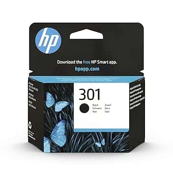 HP 301 Nero, CH561EE, Cartuccia Originale da 170 Pagine, Compatibili con Stampanti DeskJet 1000, 1050 1500, 2000, 2050, 2500, 3000, 3050, Envy 4500,5500, OfficeJet 260, 4600 ECOLOGO