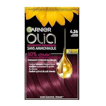 Garnier Colorazione permanente, senza ammoniaca, agli oli naturali di fiori, violetto profondo (4.26), olia Vivids