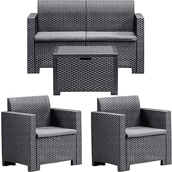 BICA 9067.4 Set Nebraska 2 Salottini, Antracite, 281 X 155 X 79 Cm