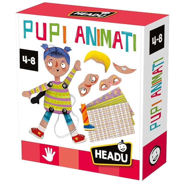 HEADU - Pupi Animati New - Crea, Vesti e Svesti Le Marionette | Giochi Creativi 5 6 7 8 Anni, attività Creative Bambini, Lavoretti Manuali, Gioco Marionette, Idea Regalo Compleanno, Made in Italy