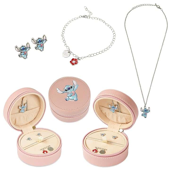 Disney Parure di Gioielli per Bambine e Ragazze Stitch Bracciale Orecchini Collana Amicizia Stitch