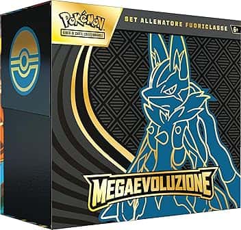 Pokémon: set Allenatore Fuoriclasse (Lucario) dell’espansione Megaevoluzione del GCC Pokémon (una carta promozionale a figura intera, nove buste di espansione e accessori premium)