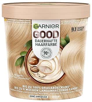 Garnier GOOD colore permanente per capelli 9.1 vaniglia biondo - Colorazione senza ammoniaca, fino al 100% copertura grigia, 1 pezzo