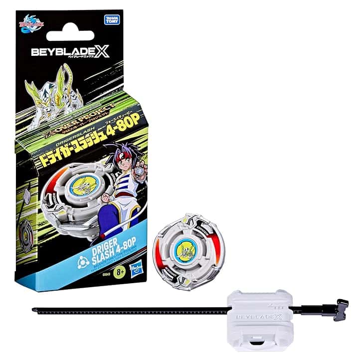 Hasbro Beyblade X, X-Over Project, Starter Pack Driger Slash 4-80P con Trottola e Lanciatore