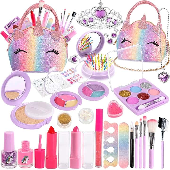 Trucchi Bambina Set, Unicorno Set trucco per bambini 36Pezzi, Sicuro e Lavabile Set Trucchi Bambina, Set da Trucco per Bambine Regali di Compleanno di Natale per Ragazze 4 5 6 7 8 9 10 Anni