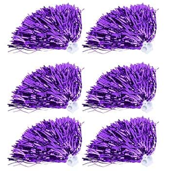 Cheerleading Poms, 6 pz Cheerleading Anello Pom Pomp per Feste Sportive(Viola)