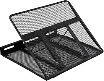 Amazon Basics Supporto per laptop ergonomico, regolabile e ventilato, compatibile con computer portatili fino a 17,3", 33 x 28.7 x 18.5 cm, nero