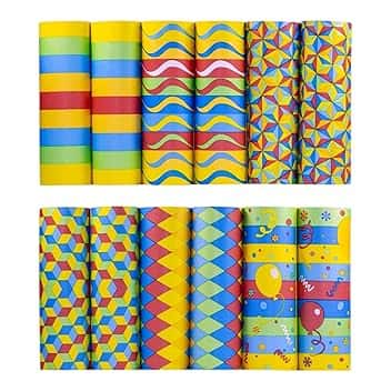 ARKRAFT Stelle filanti Carta FSC Confezione rotori da 12 Pezzi Colori Diversi per Carnevale Compleanno (P12 Mix)