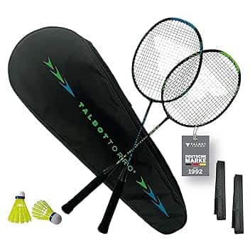 Set da Badminton Professionale Talbot-Torro | Racchette in Grafite Ultraleggere, Volani in Nylon e Custodia Imbottita per il Trasporto | Ideale per Giocatori Ambiziosi