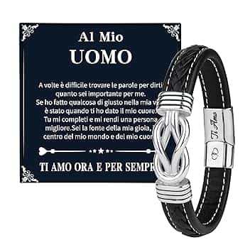 Merclix Regali Per Lui/Nonno/Papà Natale Bracciale Uomo Idee Regalo Uomo Compleanno
