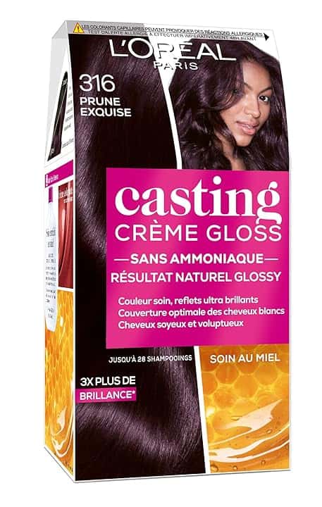 L'Oréal Paris Casting Crema Gloss Colorazione Tono su Tono per Capelli - Senza Ammoniaca - Prugna squisita (316)