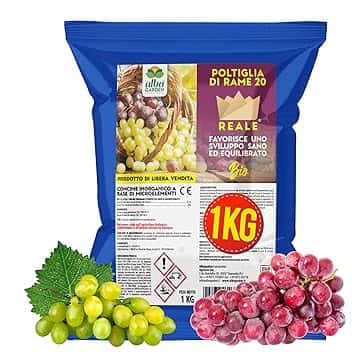 Albagarden - Polti20 Bordolese Biologico 1 Kg - Con Rame Naturale + Boro Per Piante Frutta Orto Vite - Contro Peronospora Oidio Verderame Solfato Ossicloruro