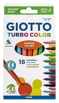 Giotto Turbo Color 18 Pennarelli Punta Fine Colori Assortiti Ricambio Astuccio