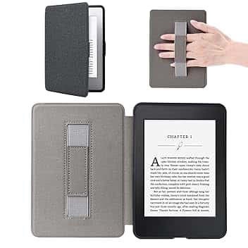 Custodia per Kindle Paperwhite con chiusura magnetica 2012-2017 (7a/6a/5a generazione, numero di modello: EY21, DP75SDI) con cinturino da polso e funzione di accensione e spegnimento automatico