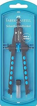 Faber-Castell 174340 - Compasso a regolazione rapida, colore: Blu