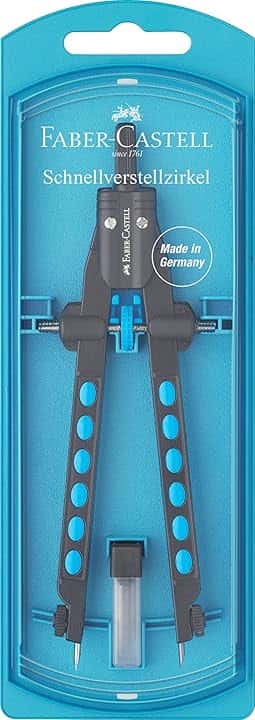Faber-Castell 174340 - Compasso a regolazione rapida, colore: Blu