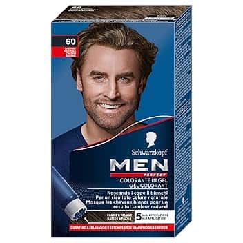 Schwarzkopf, Men Perfect, Tinta Colorante in Gel, Copertura dei Capelli Bianchi Effetto Naturale, Tonalità 60 Castano Naturale