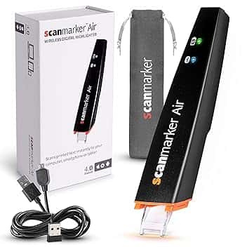 Scanmarker Air Penna Scanner e Penna Traduttore Multilingue | Penna Lettore per Dislessia, Studenti e Professionisti - Compatibile con Mac, Windows, iOS e Android | Nero
