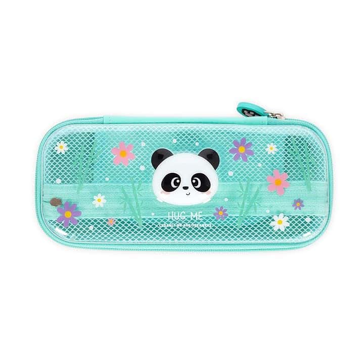 Legami - Astuccio Wonderwow, Tema Panda, 2 Scomparti e Portapenne interno, Scomparto interno con Tessuto a Rete, Chiusura a Zip, 23x11x5 cm