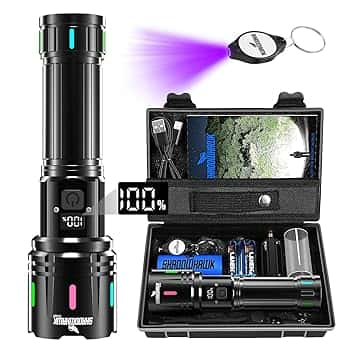 Shadowhawk Torcia LED Potente Professionale, 1,000,000 Lumens Torcia LED Ricaricabile USB, XHM90.2 Torce LED Alta Potenza Ricaricabili, IP67 Torcia Tattica Militare Per Campeggio Trekking Emergenza ClimeCo Certified