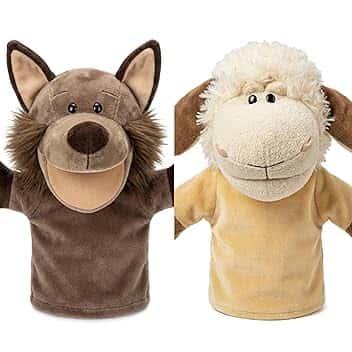 Marionette per bambini neonato Contiene lupo, tigre, leone, scimmia, bocche aperte mobili Perfette per narrativa, insegnamento, età prescolare, regalo di compleanno