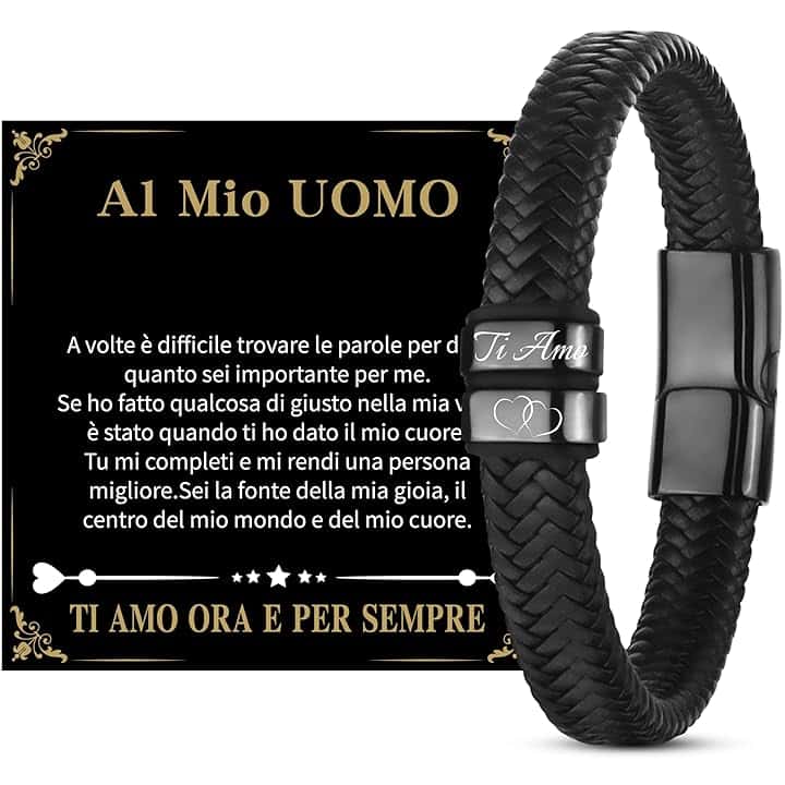 Merclix Regalo San Valentino Per Lui Bracciale Uomo Idee Regalo Uomo Compleanno Natale Regali Per Lui Anniversario Fidanzato Marito