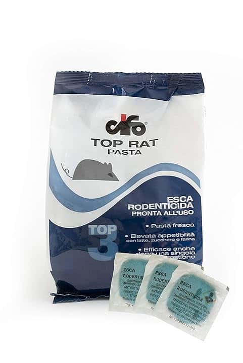 Cifo Topicida Sea Top Rat in Pasta Fresca, Veleno per Topi Professionale e Potente, Anti Topo Veleno per Ratti, 10 Esche da 15 Grammi [150 Grammi]