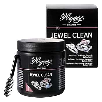 Hagerty Hagerty Jewel Clean Bagno detergente per pietre preziose, oro, platino 170 ml I efficace su diamanti, zaffiri, rubini I per una nuova lucentezza I Con cestello e spazzolino