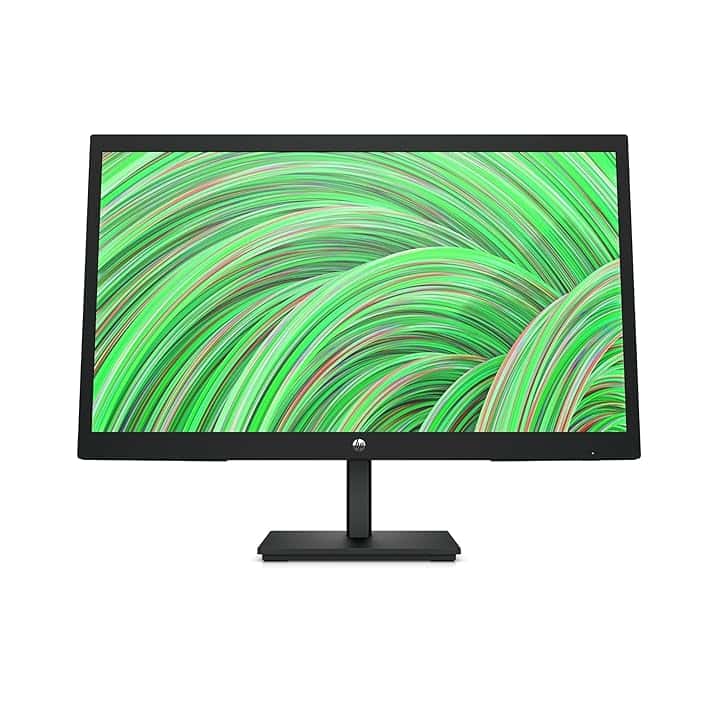 HP V22v G5 Monitor da 22", FHD, 16:9, Antiriflesso, Pannello VA da 75Hz, Tempo di Risposta 5 ms, Reclinabile, VESA 10x10 cm, AMD FreeSync, 200 Nits, Modalità Low Blue Light, VGA, HDMI 1.4, Nero