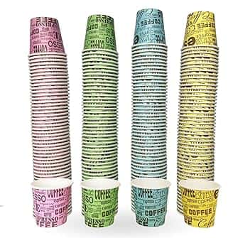 TeamBio 1000 Pz Bicchieri Caffe di Carta Biodegradabili Biocompostabili Tazzine 75ml