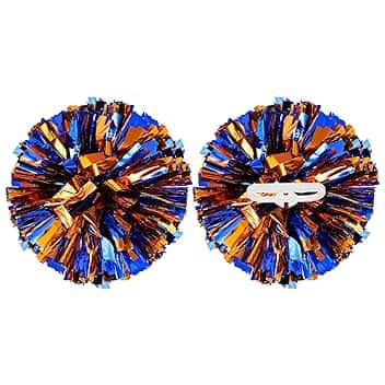 Pompon da cheerleader metallizzati, con anelli per manico, adatti per lo spirito di squadra, sport, danza, tifo