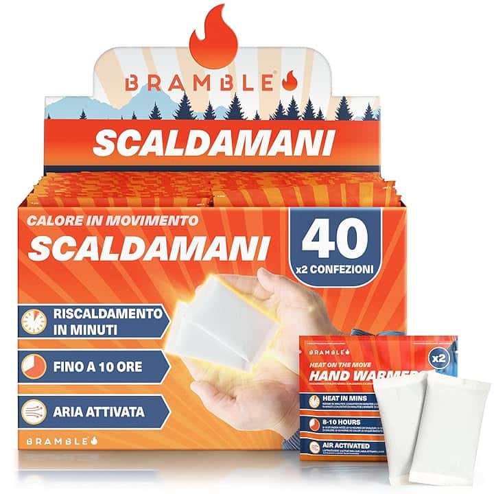 Bramble – Scaldamani – Scaldamani Tascabili Attivati dall’Aria per Attività all’Aperto – Riscaldano in Pochi Minuti – Fino a 10 Ore di Calore