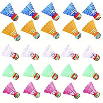 Set di 25 palline da badminton in nylon, da badminton colorato, alta stabilità e durata, per sport interni ed esterni, allenamento, ricreazione ed esercizio.