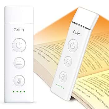 Gritin Luce per Lettura Libri a Letto Ricaricabile, 7 LED Luce Lampada da Lettura per Libro con Clip, 3 Temperature Colore, 5 Luminosità & Oscuramento Continuo per Libro Notturna