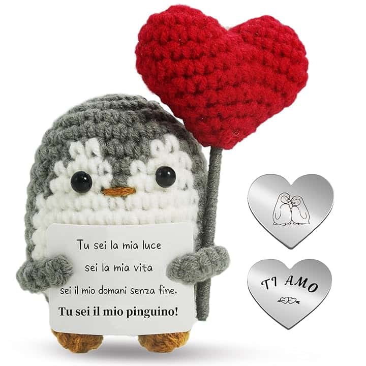 Idee Regalo Donna Compleanno Regalo Uomo, Regali Fidanzato, Positivo Pinguino Peluche, Regali per lei Fidanzata, Romantico per la Coppia San Valentino per lui e lei
