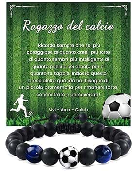 YELUWA Idee Regalo Ragazzo, Braccialetti Figlio, Bracciale di Calcio per Ragazzi, Regali di Compleanno Natale per Ragazzi Figlio, Regalo Ragazzo 8 9 10 11 12 13 14 Anni Bracciale Bambino
