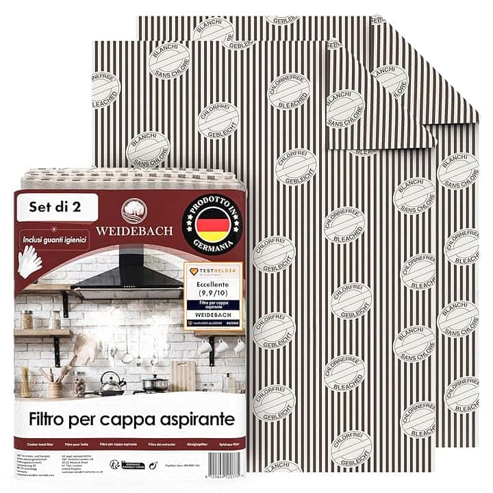 2x Filtro piatto per cappa aspirante (Filtro antigrasso), 57x47cm, 1mm di spessore, ritagliabile Filtro per cappa aspirante, con indicatore di saturazione, prestazioni filtranti TOP, 100%