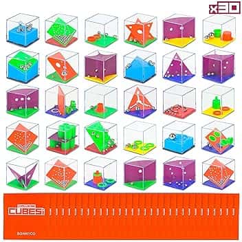 BONNYCO Cubi Rompicapo Bambini, Gadget Compleanno Bambini Pack 3 Mini Giochi. Regalini Fine Festa Compleanno, Regalino Fine Festa Dopo Invitati. Pensierini Anno Scolastico, Giochini Bambino Bambina