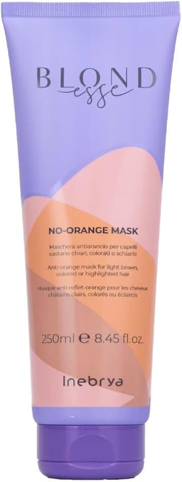 Inebrya | Blondesse - No Orange Maschera tonalizzante per capelli castano chiari, colorati o schiariti, neutralizza i riflessi arancio-rame indesiderati - 250 ML