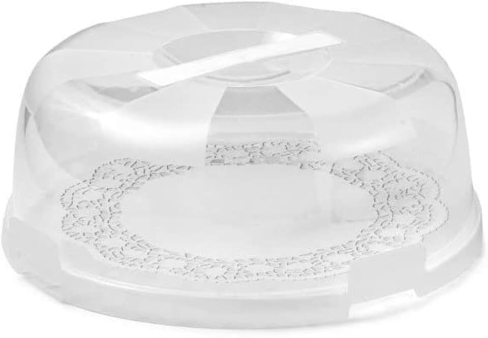 Snips - Porta Torta con Coperchio Délice, 4 Chiusure, Piatto Porta Torte, Crostata, Dolci con Campana e Manico Ergonomico, Altezza 9x28 Diametro Bianco Made in Italy