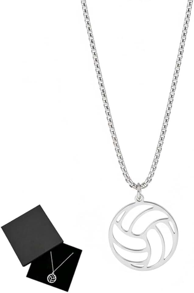 TEOZBLU Pallavolo Idee Regalo,Gadget Pallavolo,Collana Cava Da Pallavolo In Acciaio Inox,Collana Pallavolo Ragazza,Minimalista Gioielli Sportivi Catena Clavicola Regali Per Ragazze Adolescenti Ragazzi