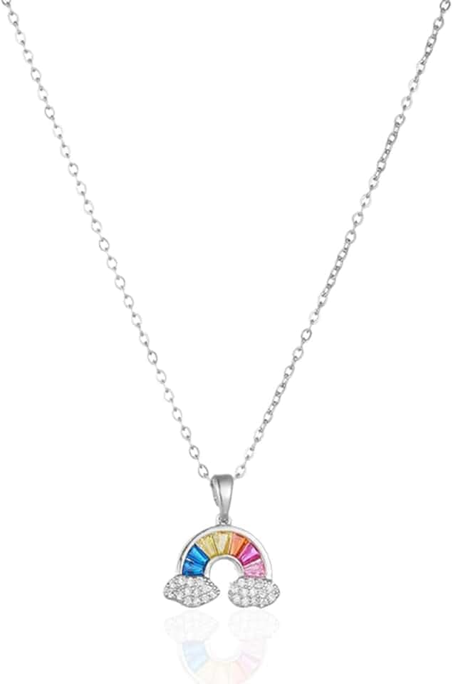 VJUYSW Collana Arcobaleno, Pendente in Zircone Tempestato di Arcobaleno, Collana Nuvola Arcobaleno per Bambini, per Regali Festa di Compleanno