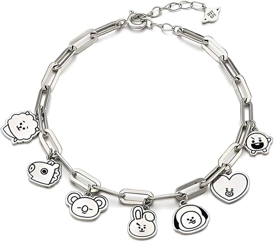 AYVRUOP Kpop Bracciale,Braccialetto B_T_S,Ragazza Bracciale,Anime Bambina Cartoon Merch Bracciale Donna Bracciale Bambina on Ciondoli Regalo di Compleanno